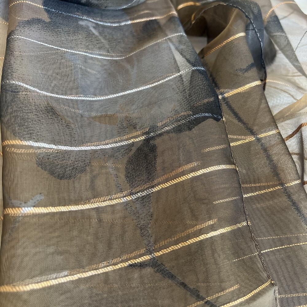 Vtg 90s Accessory Street Made in Italy Sheer Chiffon Scarf Bronze Metallic 58x13